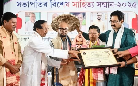 Jitumoni Bora receives the President’s Special Literary Honour from Asam Sahitya Sabha for 2025
